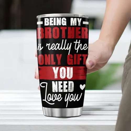 Vista 4 de CUBICER Vaso de café Brother de 20 onzas, taza de acero inoxidable de doble pared con tapa, regalos de hermana para adultos, niños, hombres, él