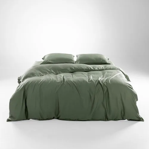 Vista 23 de Olive + Crate Tencel - Juego de funda de edredón refrescante de eucalipto, hipoalergénico, funda de edredón de lyocell Tencel, suave, regula