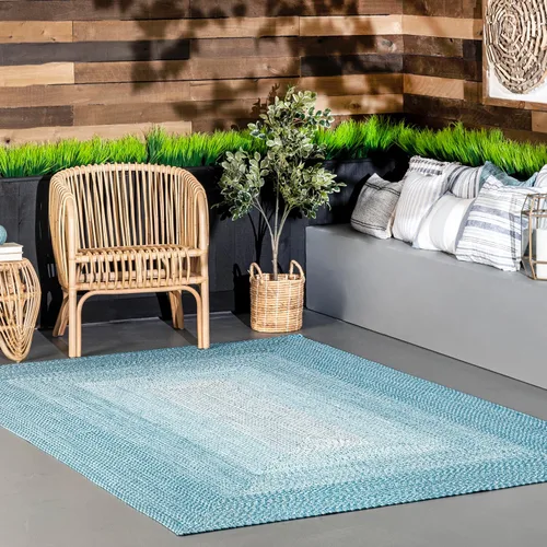 Vista 10 de nuLOOM Jayda - Alfombra trenzada para interiores y exteriores, 4 x 6, color gris claro