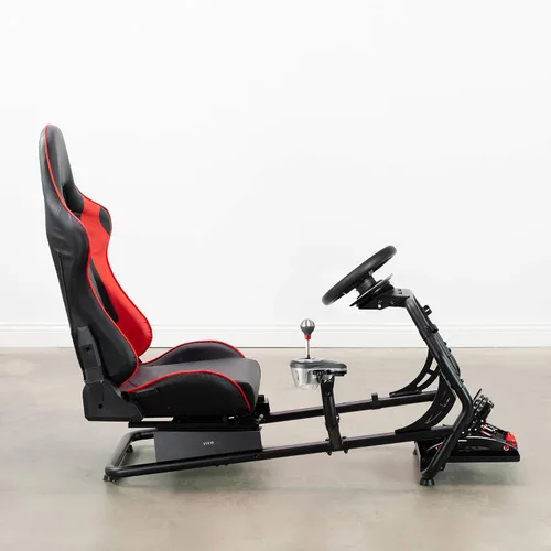 Vista 7 de VIVO Racing Simulator Cockpit with Wheel Stand, Gear Mount, Chair and Frame Only, Fits Logitech, Thrustmaster, Fanatec, Compatible with Xbox One