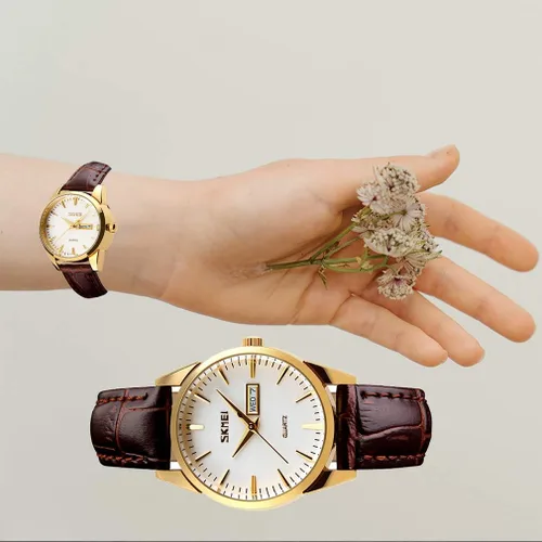 Vista 6 de SKMEI Pair Watches for Couples Men and Women His and Hers Watch Set Husband Wife Valentines Matching Wrist Watch Wedding Gifts Waterproof Business