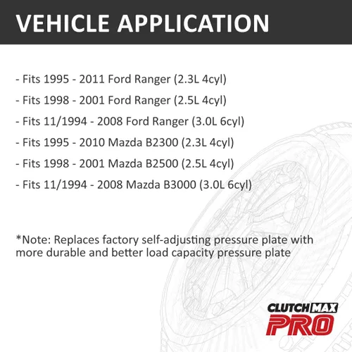 Vista 2 de CMPRO Stage 2 Kit de embrague y esclavo se adapta a 94-11 Ranger B3000 2.3L 2.5L 3.0L