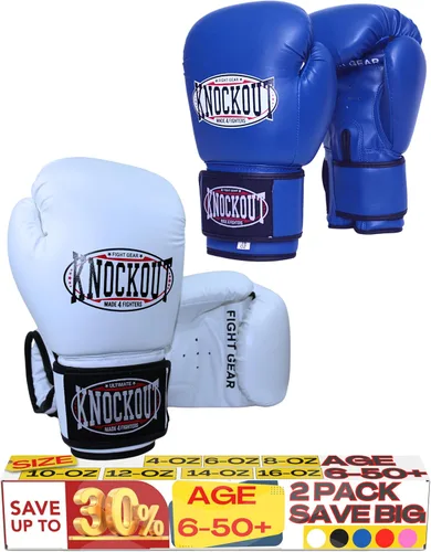 Vista 8 de Juego de 2 pares de guantes de boxeo para adultos con sensación premium para entrenamiento de gimnasio en casa y competición, lo mejor