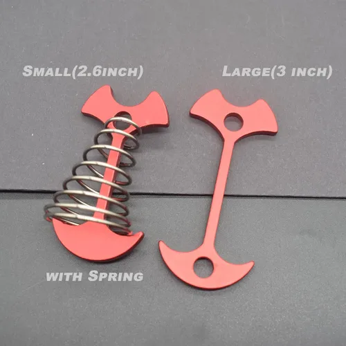 Vista 3 de Juego de 8 clavijas de anclaje de aleación de aluminio de 2.6 pulgadas para tienda de campaña, estacas de anclaje con cuerda de resorte, hebilla