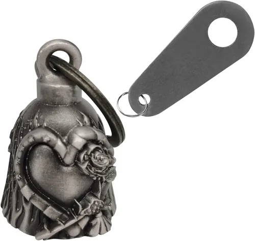 Vista 8 de Campana de motocicleta con colgador para motociclista, campanas de motociclista de buena suerte y accesorios de motocicleta, campana de la suerte