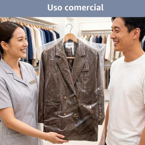 Vista 8 de AVLA Paquete de 50 bolsas de plástico para ropa, bolsas transparentes para colgar en seco, cubierta transparente para colgar ropa, bolsas