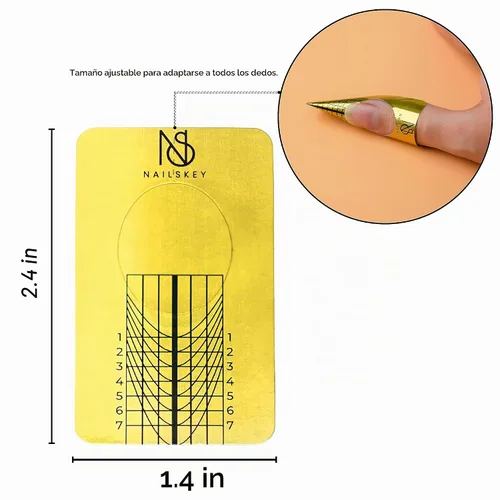 Vista 2 de Formas de Uñas para Constructor de Gel - 100 Piezas Calcomanías Autoadhesivas de Extensión de Uñas para Acrílico, UV y Poly Gel con Guía