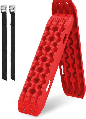 Vista 10 de ZESUPER Pistas de tracción de recuperación para arena, nieve, lodo, tablas de tracción de recuperación con alta dureza, alfombrillas de tracción