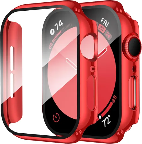 Vista 26 de Smiling Paquete de 2 fundas compatibles con Apple Watch Serie 3/Serie 2 de 1.49 pulgadas, protector de pantalla vidrio templado, carcasa rígida