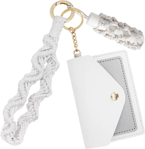 Vista 116 de BIHRTC Llavero de pulsera boho con soporte para lápiz labial, pulsera hecha a mano