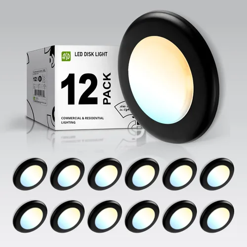 Vista 29 de ASD Paquete de 6 luces LED de disco de 4 pulgadas, 10 W 5CCT 2700K-5000K 685LM CRI90+, lámpara de techo regulable, disco de montaje en superficie