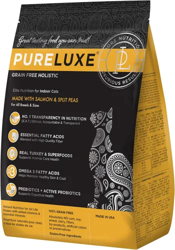 Vista 11 de PURELUXE Alimento para gatos sin granos y gluten, nutrición Elite para gatos adultos, pavo, para todas las etapas de la vida y razas, fabricado