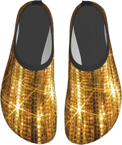 Vista 3 de Zapatos acuáticos de playa al aire libre diseño de brillo dorado zapatos descalzos calcetines de piscina para natación surf yoga
