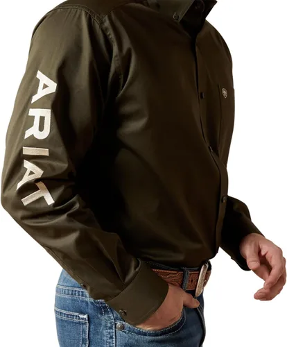 Vista 6 de Ariat Camisa de sarga con logotipo del equipo para hombre