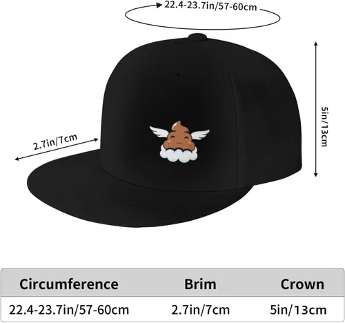 Vista 6 de QIZYOQA Cute Angel Poo Snapback Hats for Men Women Baseball Cap Flat Bill Brim Hat