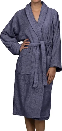 Vista 12 de Bata de rizo unisex de algodón, batas suaves y absorbentes para hombres y mujeres, accesorios de baño Negro