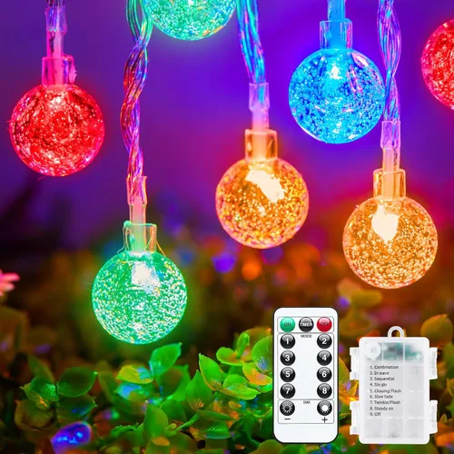Vista 12 de Minetom Luces de Cadena de Estrellas para Dormitorio - 33 pies Luces de Cadena de Estrellas que Cambian de Color con Enchufe, con Control Remoto
