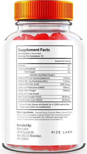 Vista 2 de rize labs Gomitas Ignite Keto ACV para pérdida de peso avanzada, suplemento Keto Ignite (60 gomitas)