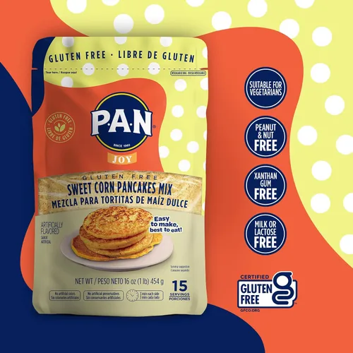 Vista 4 de P.A.N - Mezcla de panqueques de maíz dulce, sin gluten, fácil de preparar, 1 libra (paquete de 6)