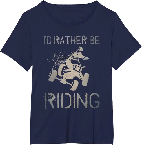 Vista 22 de Camiseta gráfica I'd Rather Be Riding ATV Quad Racing Rider de 4 ruedas, Negro