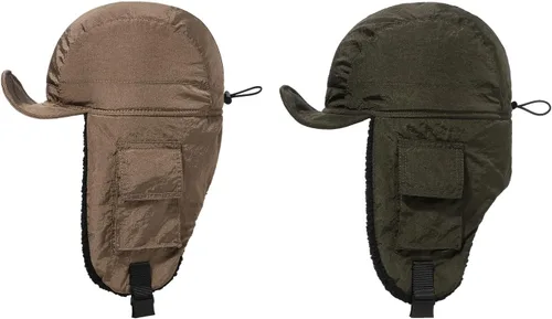 Vista 4 de Clakllie Sombrero de trampero de invierno, sombreros de soldado con orejeras para clima frío, sombreros de aviador Ushanka, sombrero ruso con visera