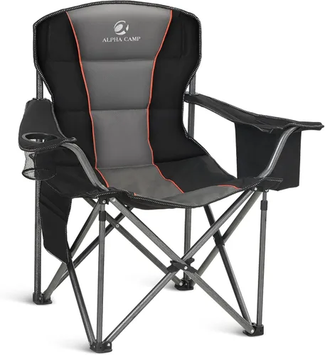 Vista 12 de ALPHA CAMP Silla de Camping 2 Unidades Silla Portátil con Enfriador de 3 Latas Silla Plegable con Bolsillo Lateral y Portavasos, Plegable para Azul