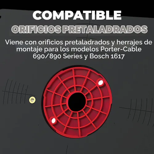 Vista 4 de Placa de inserción de mesa de enrutador de precisión Kreg, mesa de enrutador de carpintería, PRS4036