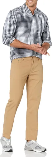 Vista 4 de Tienda Essentials Pantalón de sarga elástico de 5 bolsillos para hombre