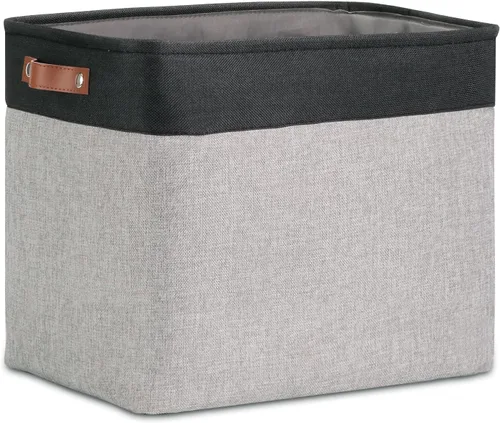 Vista 19 de DULLEMELO Cesta de almacenamiento pequeña para estantes, pequeña cesta plegable de tela rectangular para estantes, armarios, guardería, hogar Beige