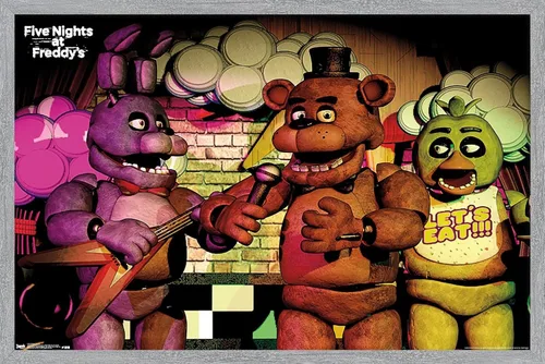 Vista 8 de Trends International Five Nights at Freddy's - Póster de pared de banda, 14.725 x 22.375 pulgadas, versión enmarcada de madera de granero