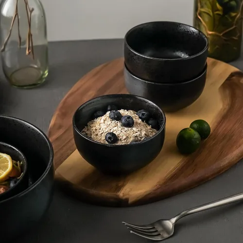 Vista 4 de S&Q'S CERAMICS Cuencos pequeños de cerámica para cocina, juego de 6, cuencos de helado de 9 onzas, cuencos pequeños para servir sopa, salsa