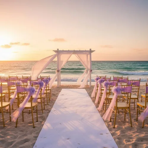 Vista 3 de 10 lazos elásticos de elastano listos para usar para decoración de playa, boda, fiesta (morado claro)