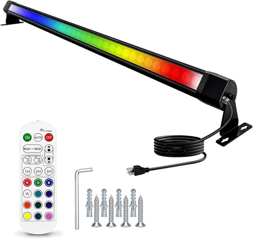 Vista 10 de HNRLOY Paquete de 2 lámparas de pared de 36 W, 4000 K, luz blanca natural para pared, 2 pies, 120 V, barra de luz LED lineal para exteriores
