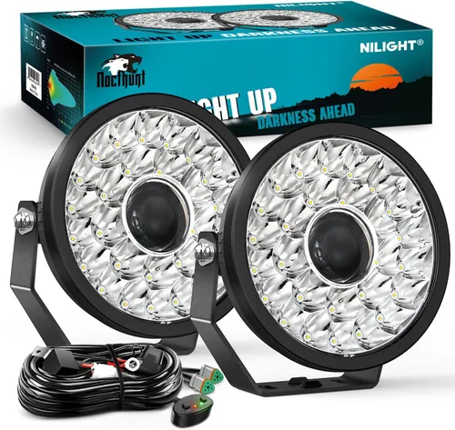 Vista 11 de Nilight Barra de luz LED, 18 W, 1260 lm, todo terreno, conducción, antiniebla, iluminación de trabajo para camioneta, tractor, camioneta, barco