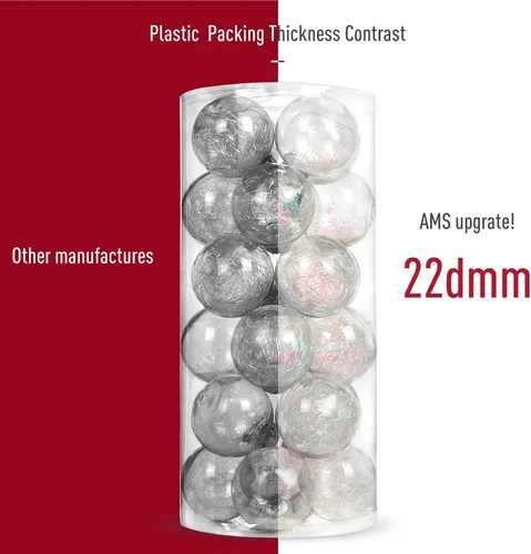 Vista 6 de AMS Adornos de bolas de Navidad transparentes de 24ct, 2.36''/60mm Bolas colgantes de Navidad inastillables, juego de esferas para árbol de Navidad