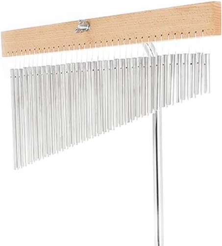 Vista 7 de LOMENTICS36-Tone Bar Timbres de barra de una hilera de viento de percusión musical plateada con soporte de montaje