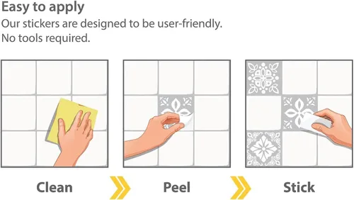 Vista 7 de WALPLUS 24 calcomanías de azulejos de 6 pulgadas para despegar y pegar, pintura en muro, extraíble, impermeable, autoadhesivas, de vinilo