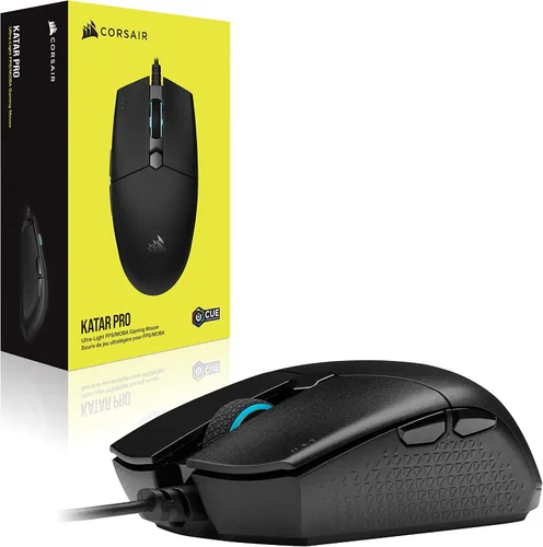 Vista 7 de Corsair KATAR PRO - Mouse ultraligero para juegos mouse FPSMOBA forma simétrica sensor óptico de 12400 DPI 6 botones programables enchufar y jugar
