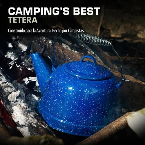 Vista 7 de COLETTI Estufa clásica de té para acampar, hervidor de viaje, tetera compacta para estufa, revestimiento de esmalte importado alemán resistente a
