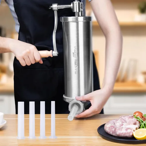 Vista 7 de Máquina de relleno vertical de acero inoxidable de 5 libras con 4 embudos de relleno