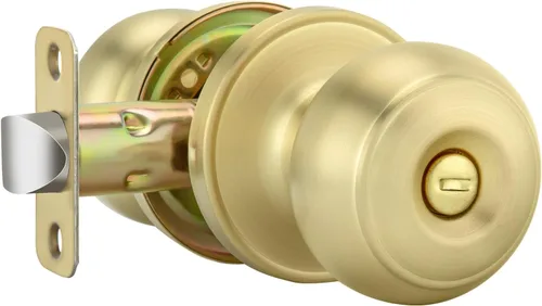 Vista 14 de Goldenwarm Pomos de puerta de paso de bronce champán, 1 paquete de pomos para puerta de armario interior, juego de perillas de puerta de paso
