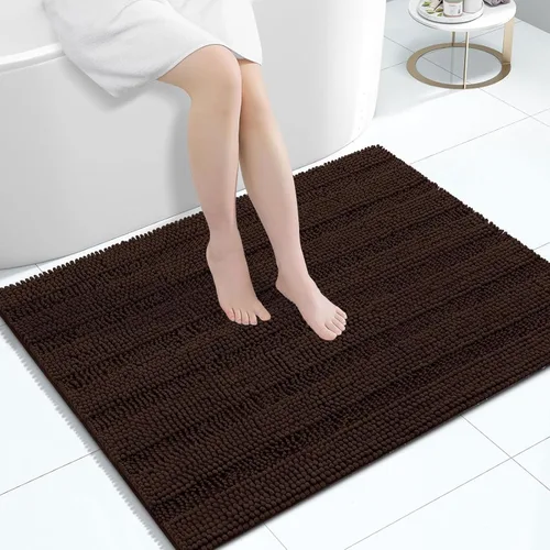 Vista 37 de Grandaily Alfombras de baño de felpilla a rayas de 24 x 16 pulgadas, extra gruesas y suaves, absorbentes, parte trasera de goma, alfombra de ducha