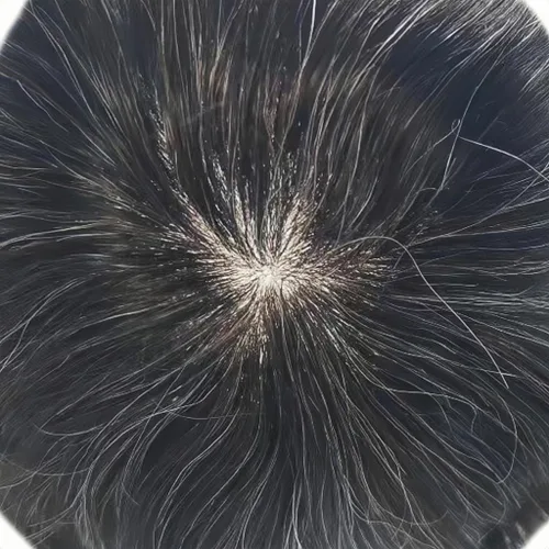 Vista 347 de Toupee para hombre 100% cabello humano real tupé para hombres 0.004 in piel de poliuretano para hombre, sistema de reemplazo de piezas de pelo