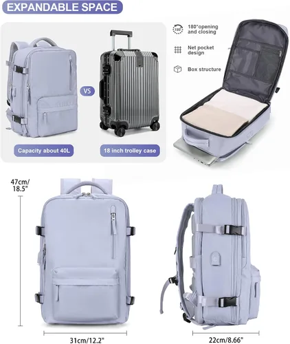 Vista 3 de VGCUB Travel Backpack for Women Carry on Backpack,15.6 Inch Laptop Backpack