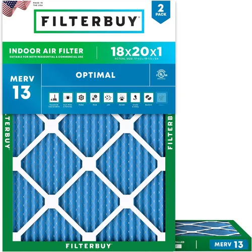 Vista 41 de Filterbuy Filtro de aire MERV 13 de 8 x 14 x 1 pulgadas, protección óptima contra el humo y la alergia (paquete de 2), filtros electrostáticos