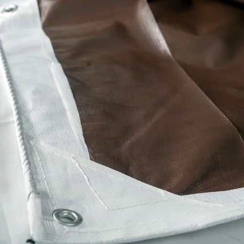 Vista 2 de Watershed Innovations HydraCanvas - Lona reversible resistente al agua, 18 x 24 pies, color blanco/marrón
