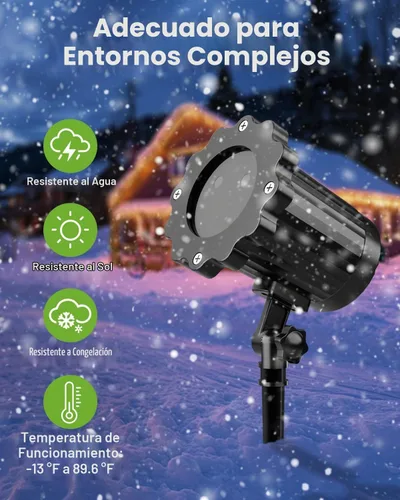 Vista 7 de Proyector de Luces Láser de Navidad Más Brillante para Exteriores, 2025 Mejorado 2 Colores Rojo Verde Gypsophila Estrellas Centelleantes