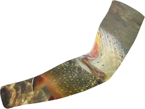 Vista 2 de Brook - Mangas de compresión para brazo de pesca con mosca, protección solar, para hombres y mujeres