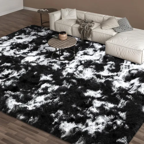 Vista 70 de EVOIONOS Alfombra Redonda Negra para Dormitorio, 4x4 Pies Alfombra de Área Circular Suave y Esponjosa para Sala de Estar, Alfombra Circular de Felpa