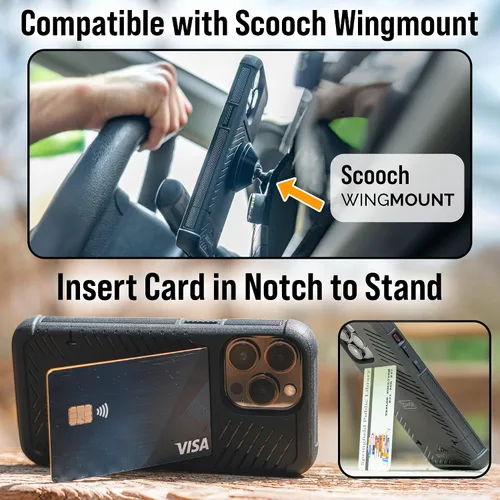 Vista 6 de Scooch Wingmate - Funda para iPhone 11 con tarjetero [Wingmate] con protección RFID [delgada y mínima] protección contra caídas de 10 pies, parte